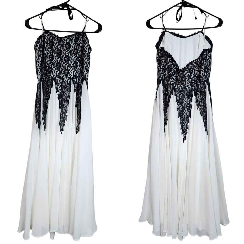 Free People Black and White Lace Wedding Dress - Picture 2 of 6